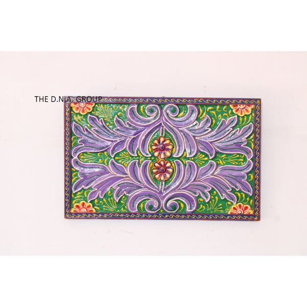 Wooden Wall Art Hand Painted Flower Pattern