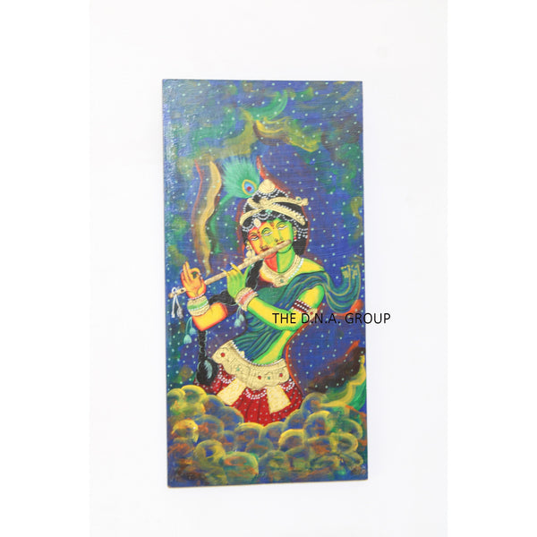 Wooden Hand Painted Radha Krishna Radha Krishna Panel