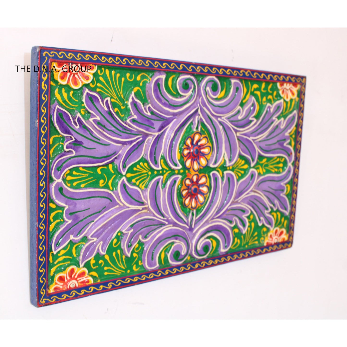 Wooden Wall Art Hand Painted Flower Pattern
