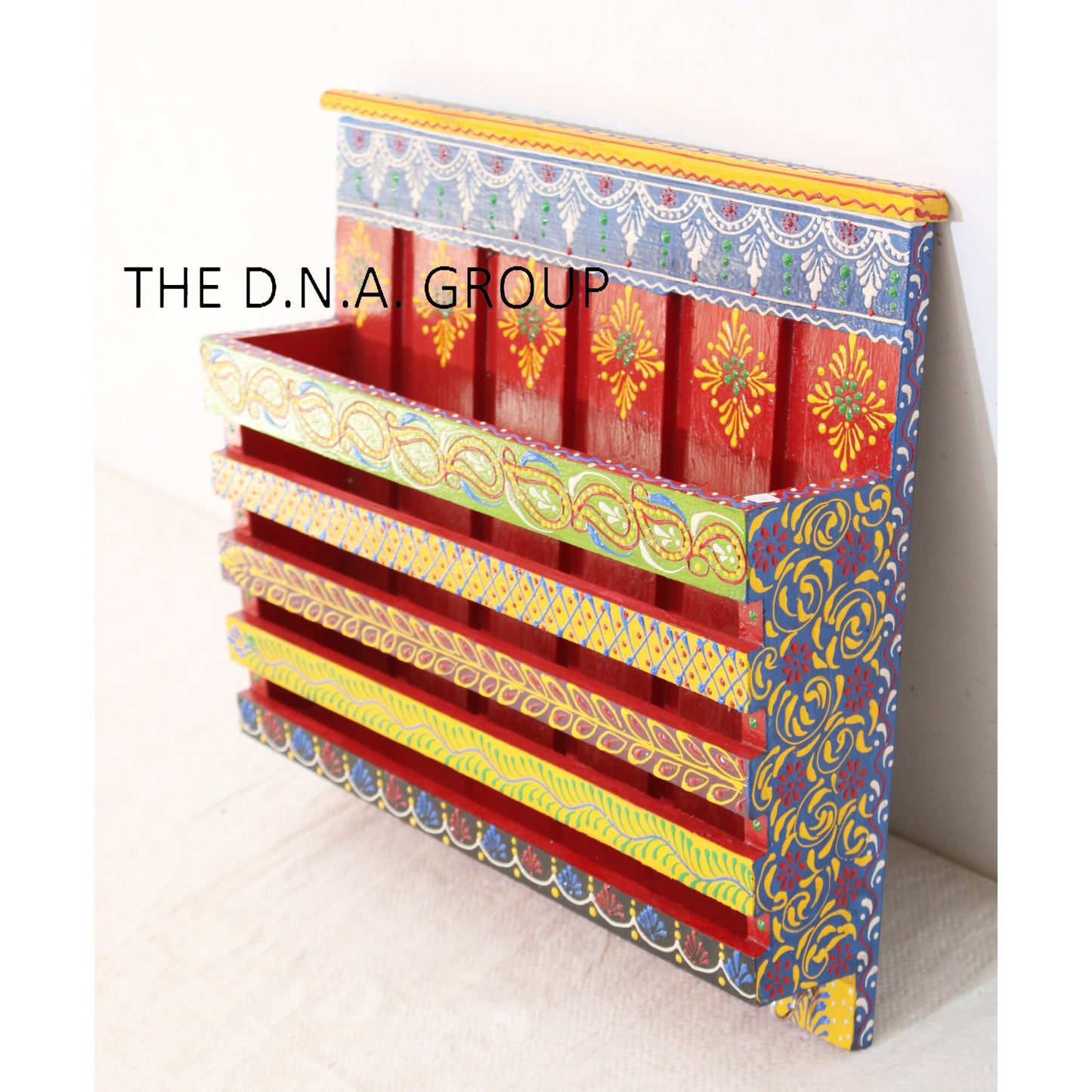Wooden Hand Painted Magazine Holder with