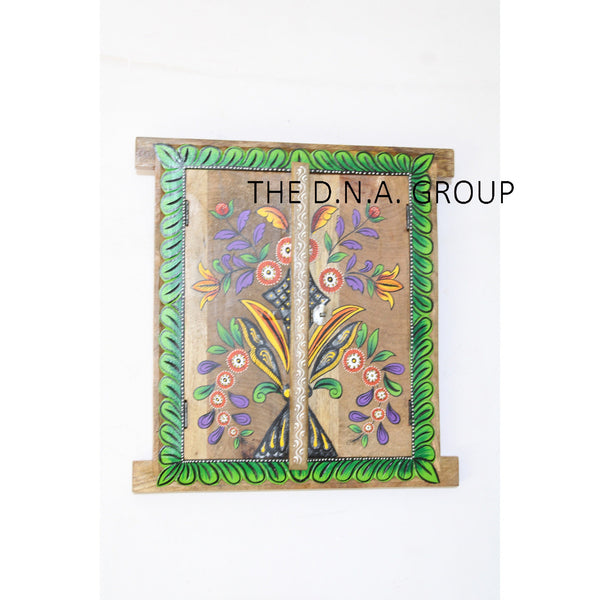 Wooden Handmade Floral Hand Painted Window