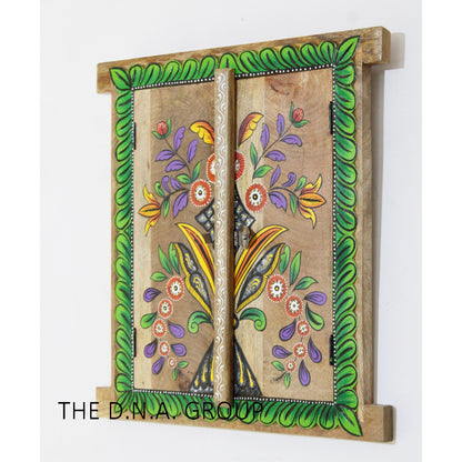Wooden Handmade Floral Hand Painted Window