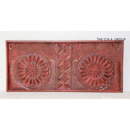 Unique Design Wooden Carving Wall Red