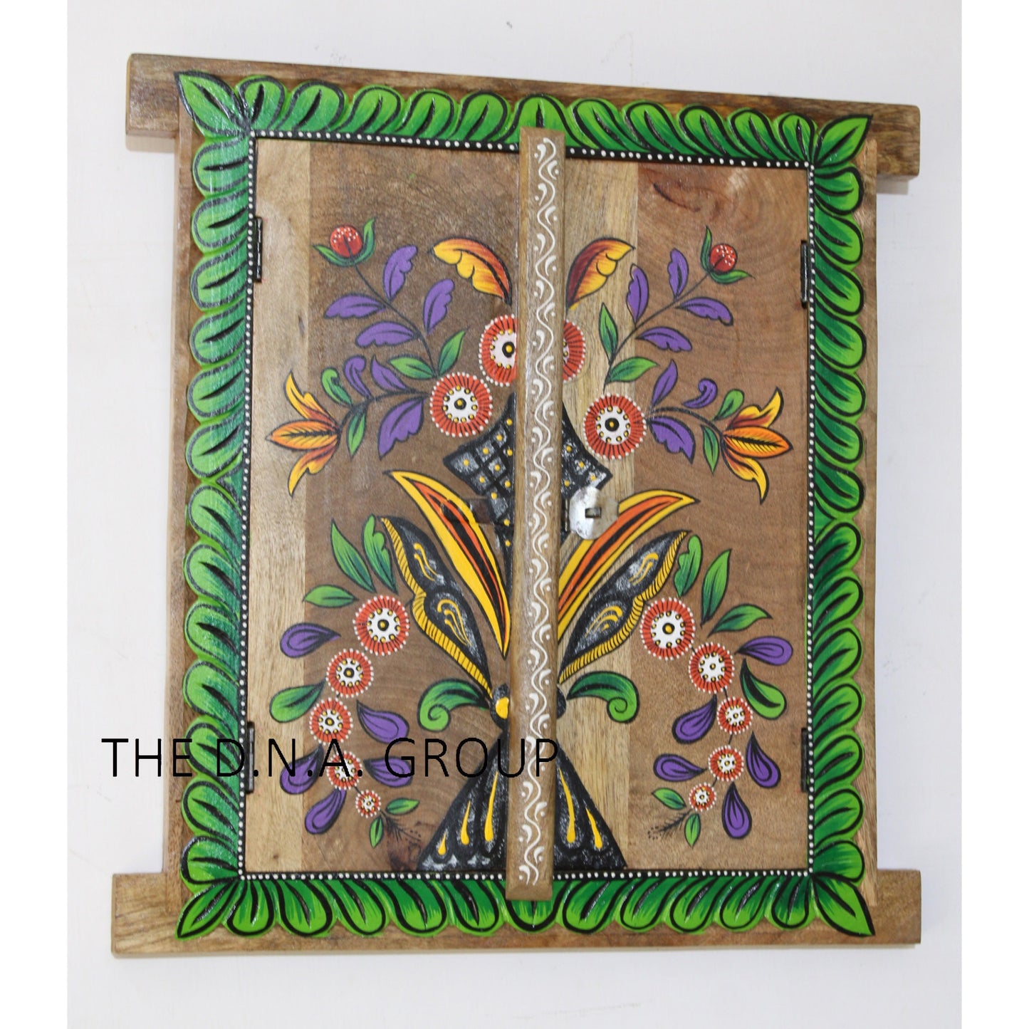 Wooden Handmade Floral Hand Painted Window