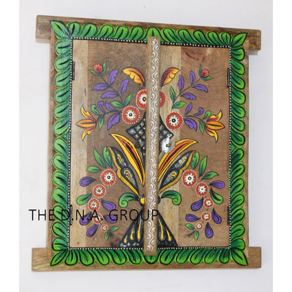 Wooden Handmade Floral Hand Painted Window
