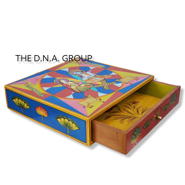 Wooden Drawer Box Hand Painted Wood