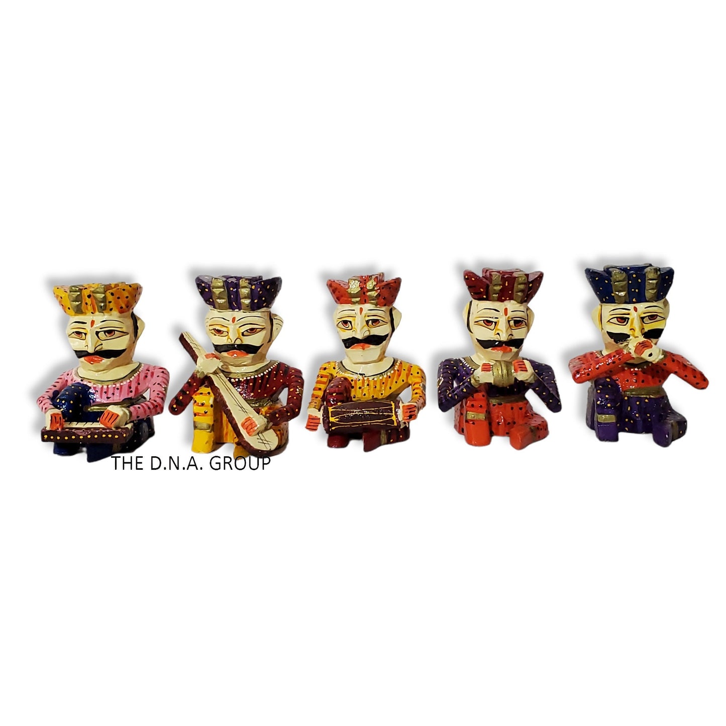 Wooden Hand Painted Statue Rajasthani 6 Inch - 13*11*16 Cm