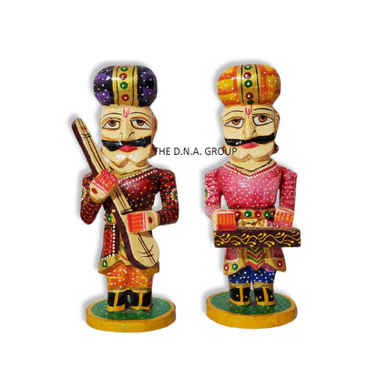 Rajasthani Traditional Painted Statues, Handmade Wooden
