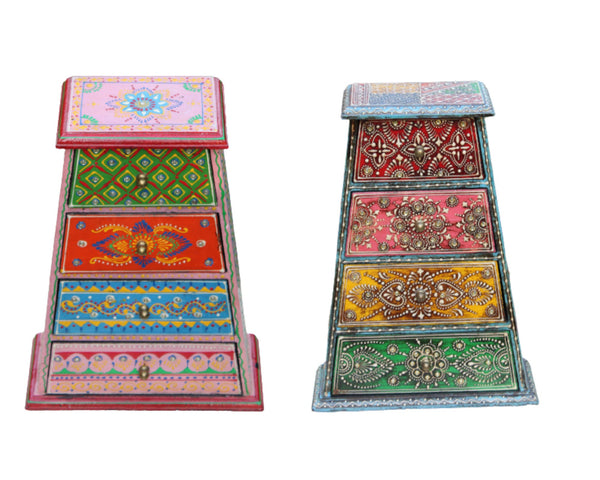 Wood Handpainted Colourful Drawer Compartment Model 1
