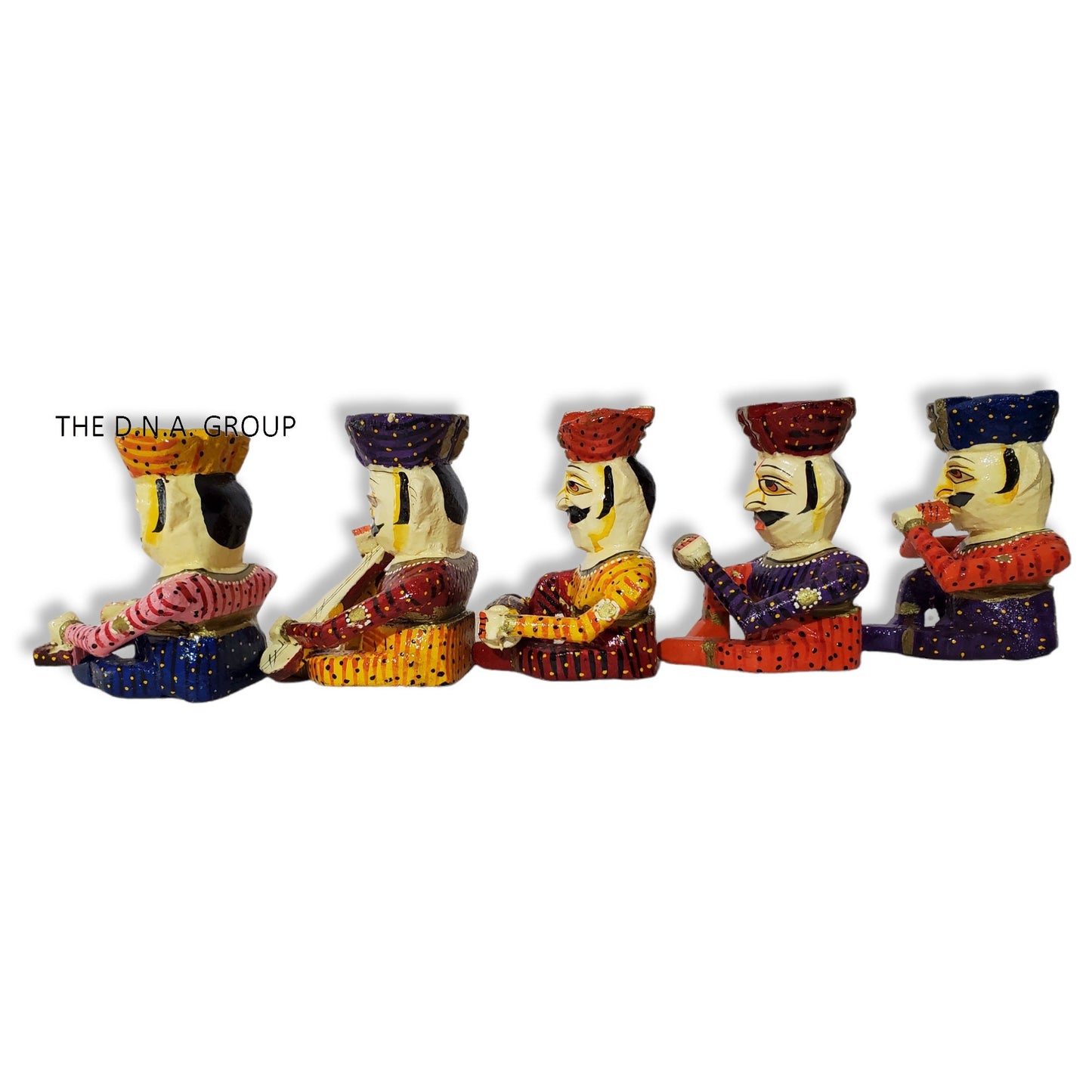 Wooden Hand Painted Statue Rajasthani 6 Inch - 13*11*16 Cm