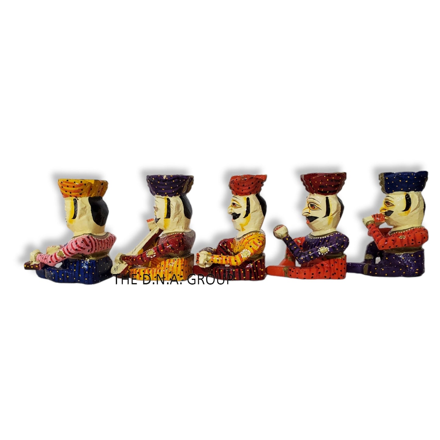 Wooden Hand Painted Statue Rajasthani 6 Inch - 13*11*16 Cm
