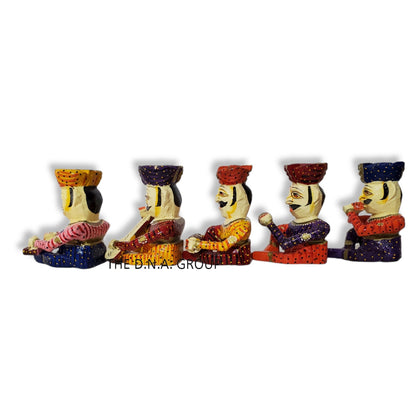 Wooden Hand Painted Statue Rajasthani 6 Inch - 13*11*16 Cm