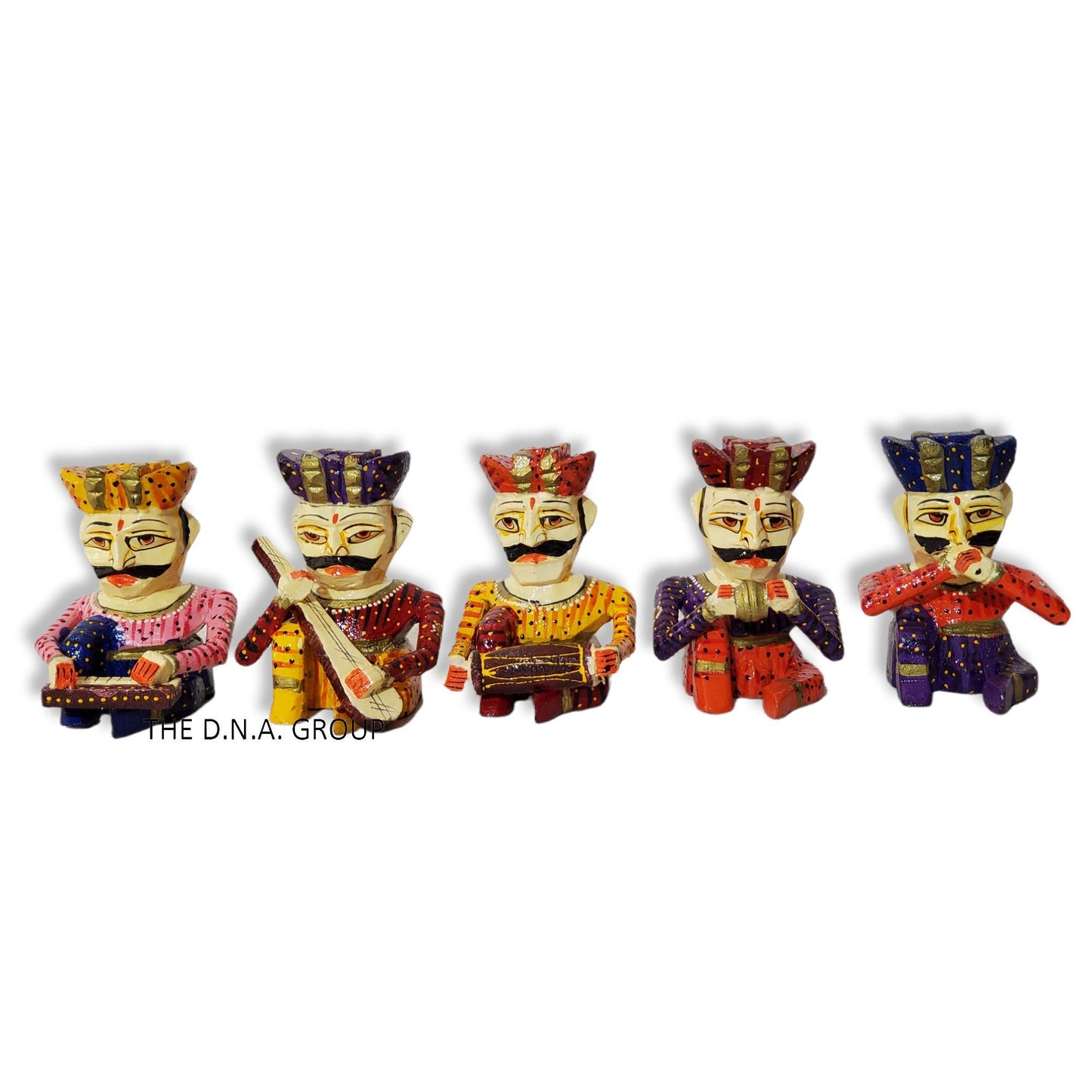 Wooden Hand Painted Statue Rajasthani 6 Inch - 13*11*16 Cm