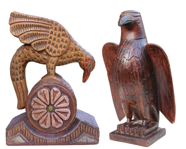 Handmade Antique Wooden Bird Statue Art