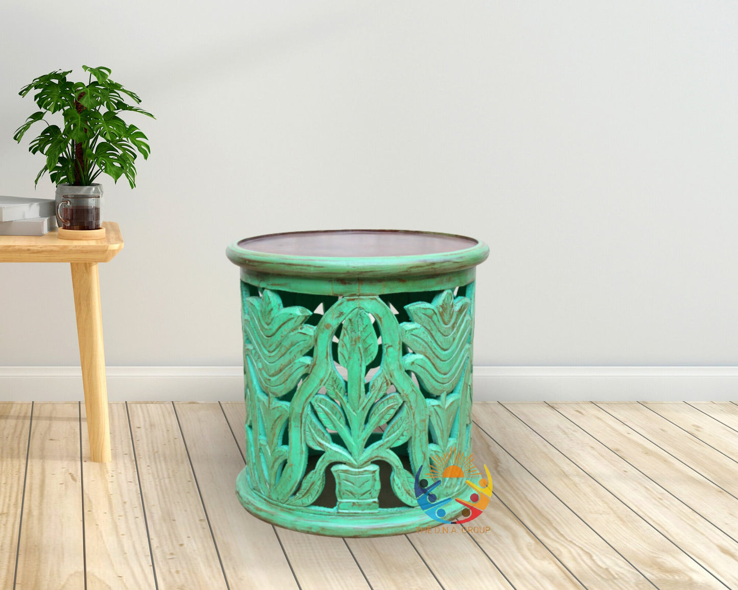Indian Wooden Coffee Table Unique Green