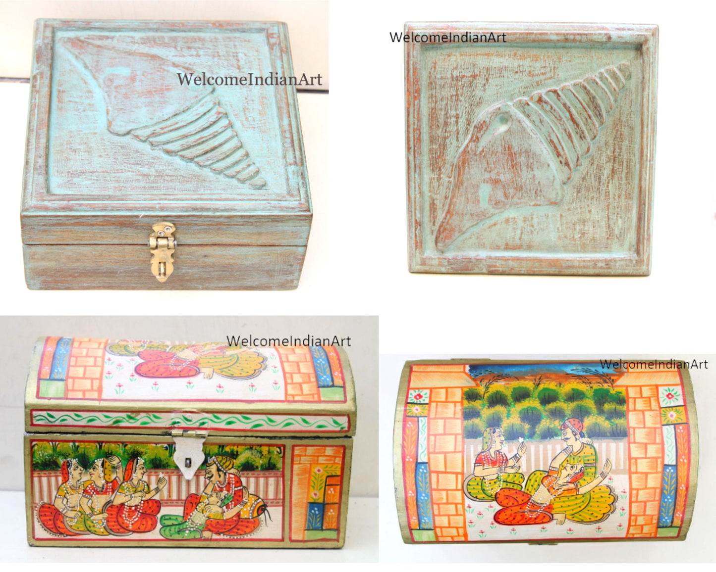 Old Wooden Box Handcrafted Jewelry Storage