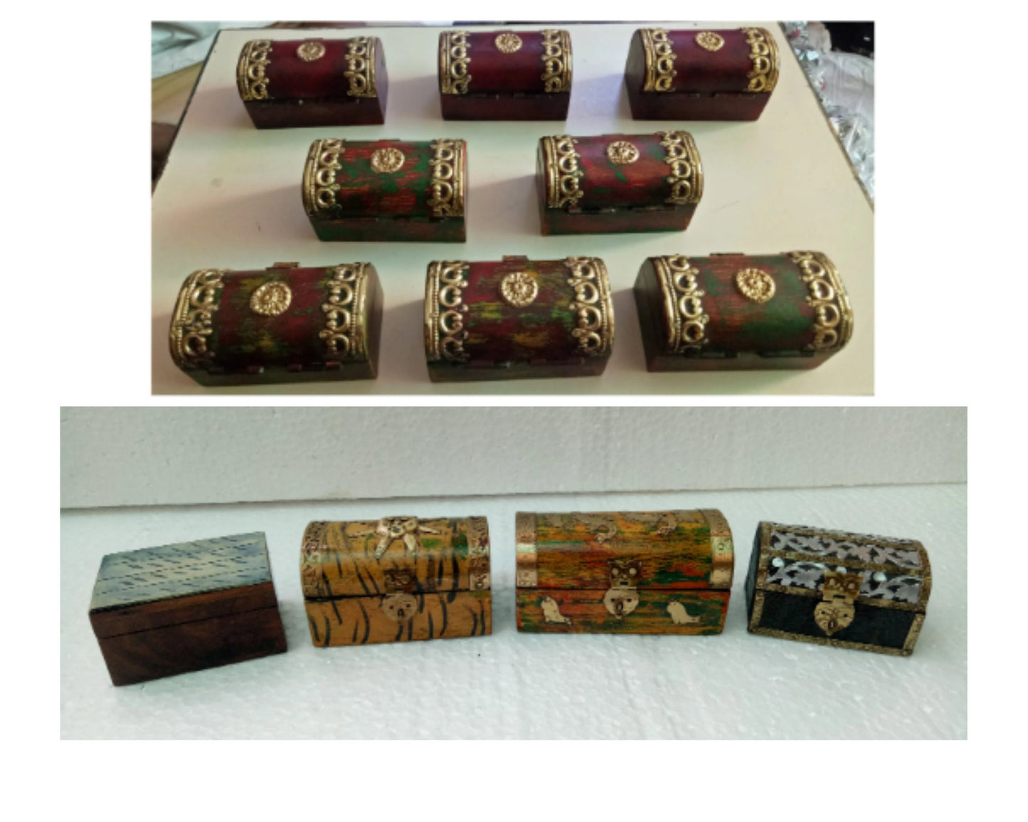 Brass Fitted Trinket Jewelry Box Model 1 ( Lot Of 8 )