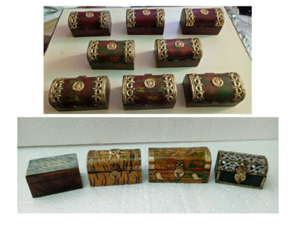 Brass Fitted Trinket Jewelry Box Model 1 ( Lot Of 8 )