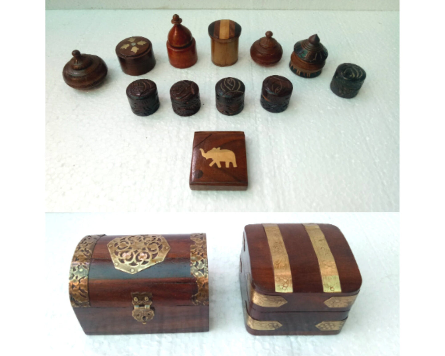 Wooden Handmade Engraved Trinket Jewelry Model 1( Lot Of 12