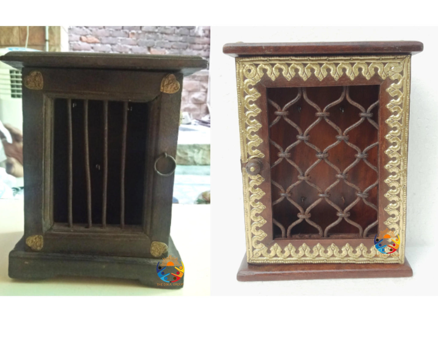 Old Wooden Key Holder Box Wood