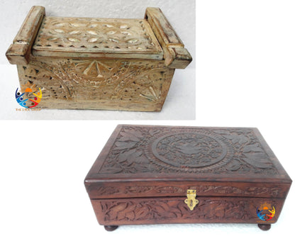 Antique Wooden Box Vintage Design Model 1