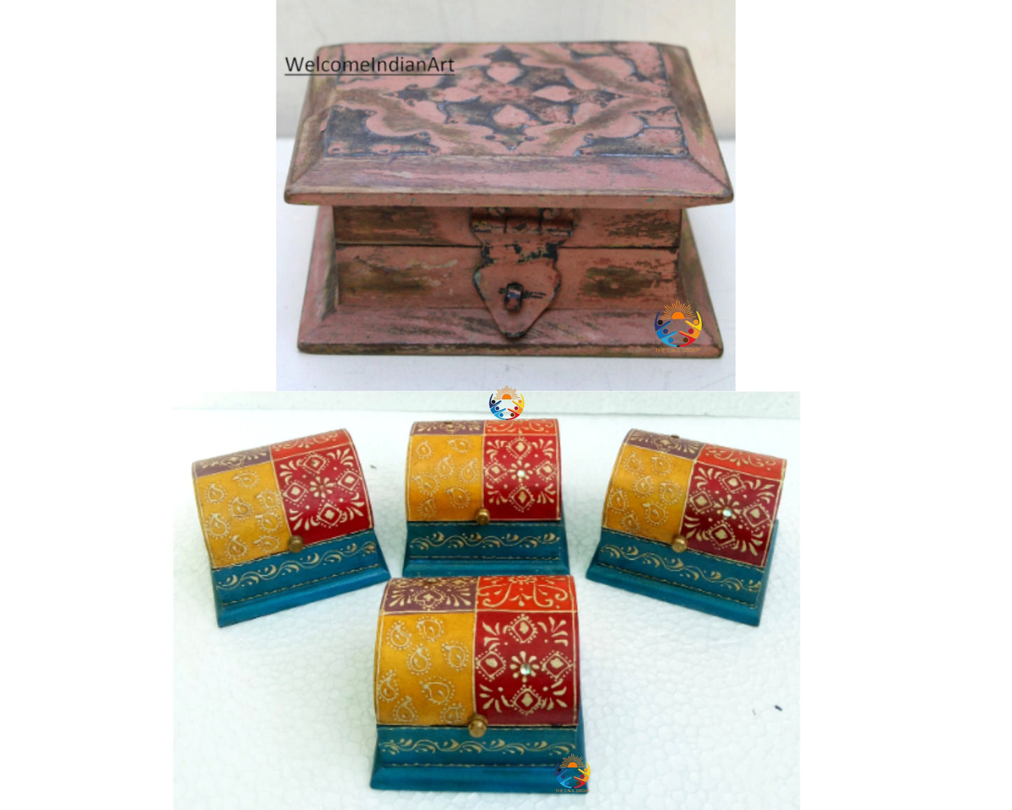 Handmade Vintage Wooden Carving Box Model 1 ( Lot Of 1 )