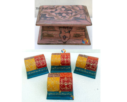 Handmade Vintage Wooden Carving Box Model 1 ( Lot Of 1 )