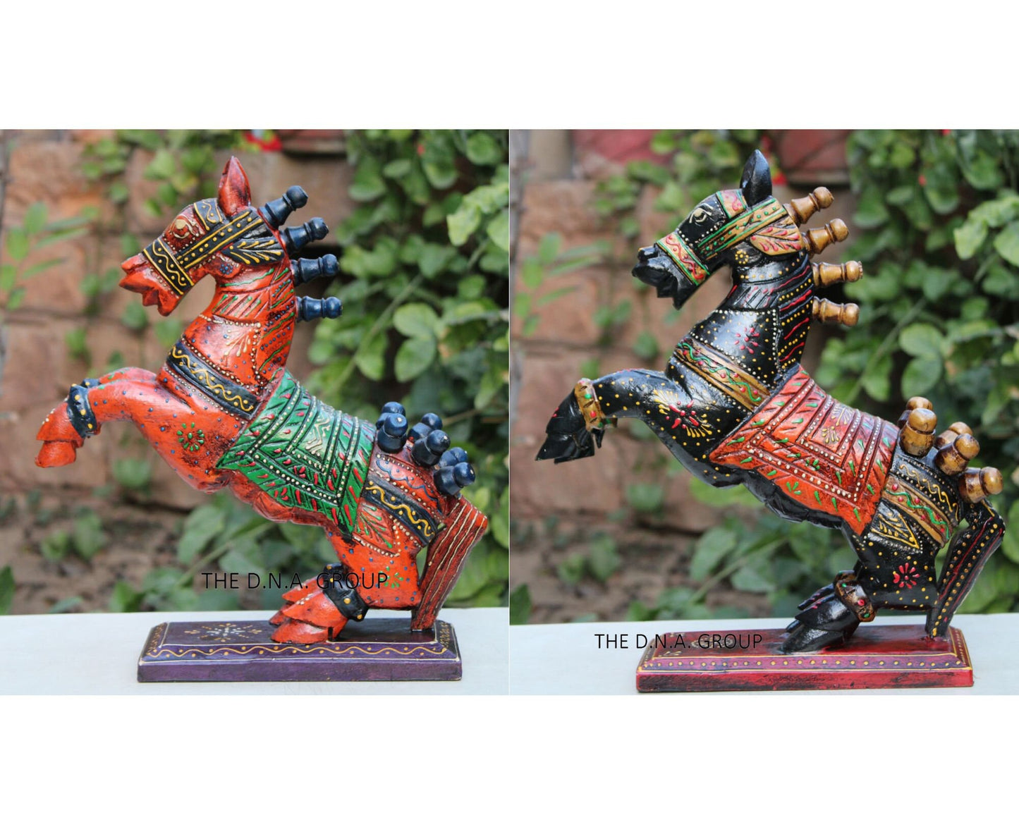 Wooden Handpainted Carved Horse Artistry Unique