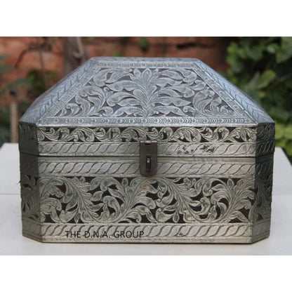 Antique Wooden Brass Fitted Box Model1 Long Brassbox