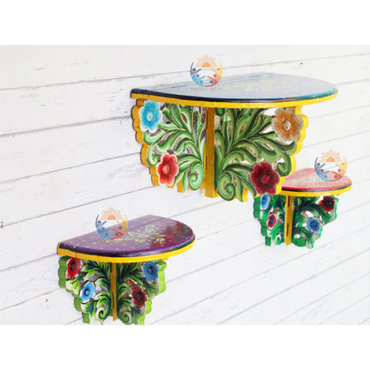 Set Of 3 Wooden Wall Wood