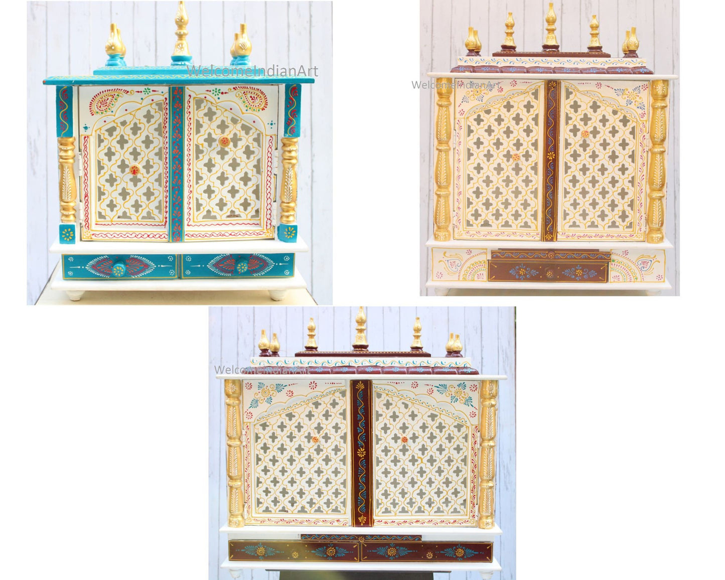 Wooden Temple For Home White Model 1