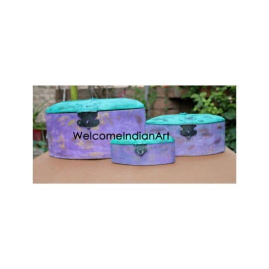 Handpainted Wooden Box For Living Model 1 ( Set Of 2 )