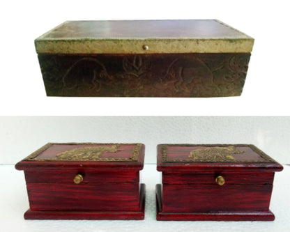 Old Wooden Box Jewelry Box, Model 1 ( Set Of 1 )