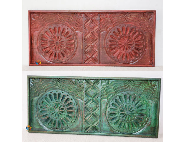 Unique Design Wooden Carving Wall Red