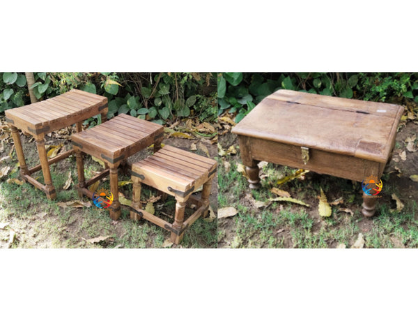Wooden Nesting Coffee Table S/3, End