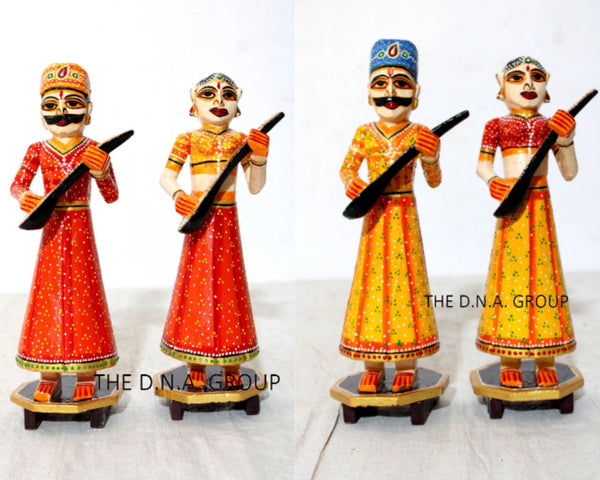 Handmade Standing Wooden Musical Statue Pattern 1