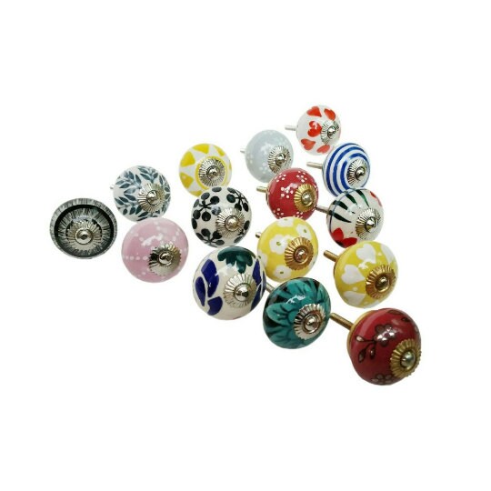 Ceramic Door Knobs Multi Colors Hand