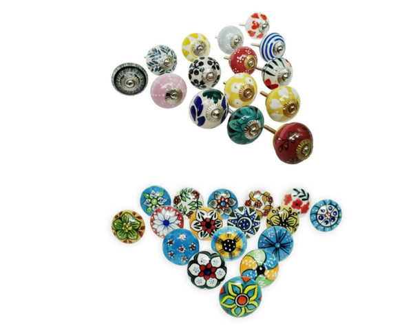 Ceramic Door Knobs Multi Colors Hand