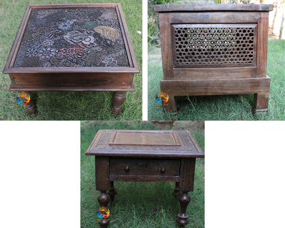 Indian Antique Wooden Coffee Table Model 1