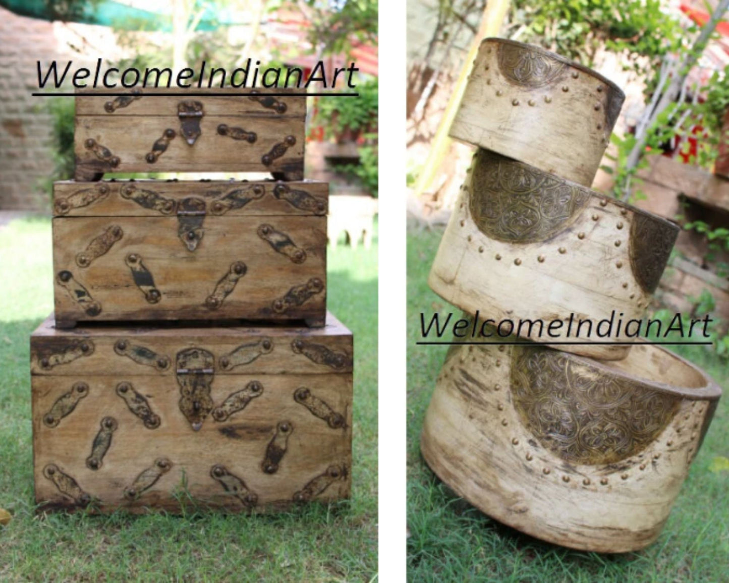 Old Wooden Box And Bowl Model 1