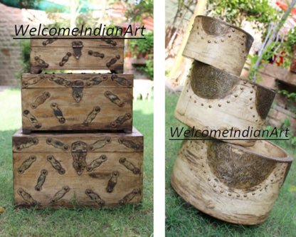 Old Wooden Box And Bowl Model 1