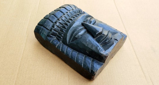 Meditative Buddha Head, Cast Iron Model 1