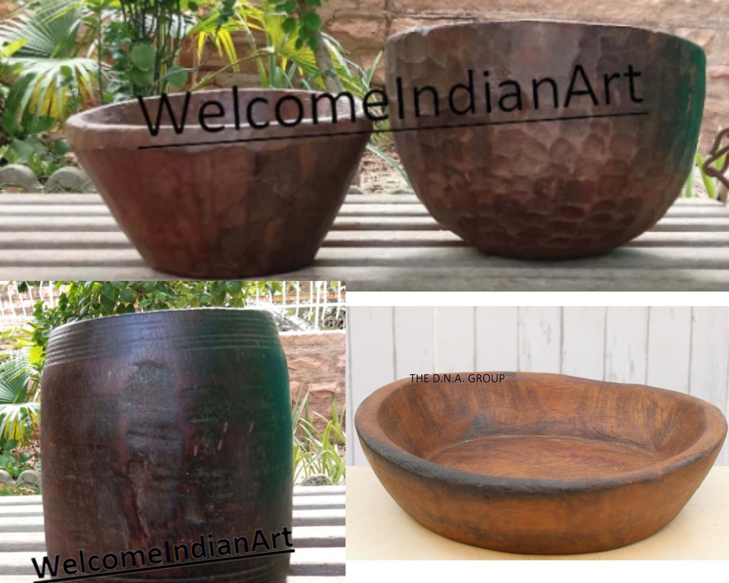 Antique Wooden Plant Pot Vintage Model 1