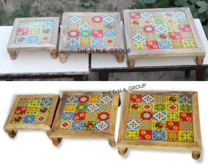 Decorative Wooden Bajot – Traditional Handcrafted Stool