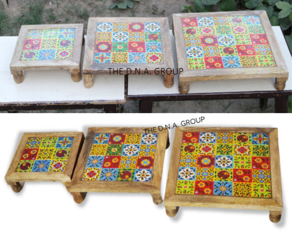 Decorative Wooden Bajot – Traditional Handcrafted Stool