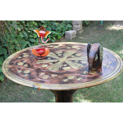 Wooden Round Dining Table Indian Mdf