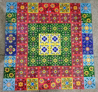3x3" Ceramic Tiles, Hand Painted Floral