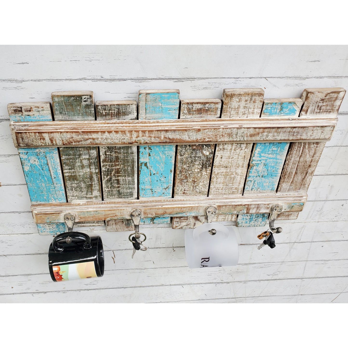 Wood Rustic Key Cloth Crockery Hanger,