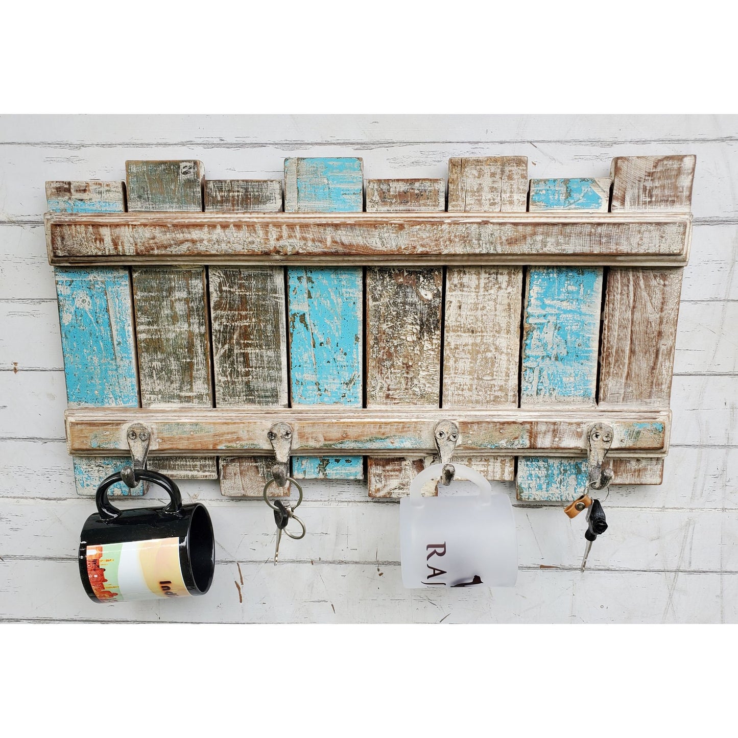 Wood Rustic Key Cloth Crockery Hanger,