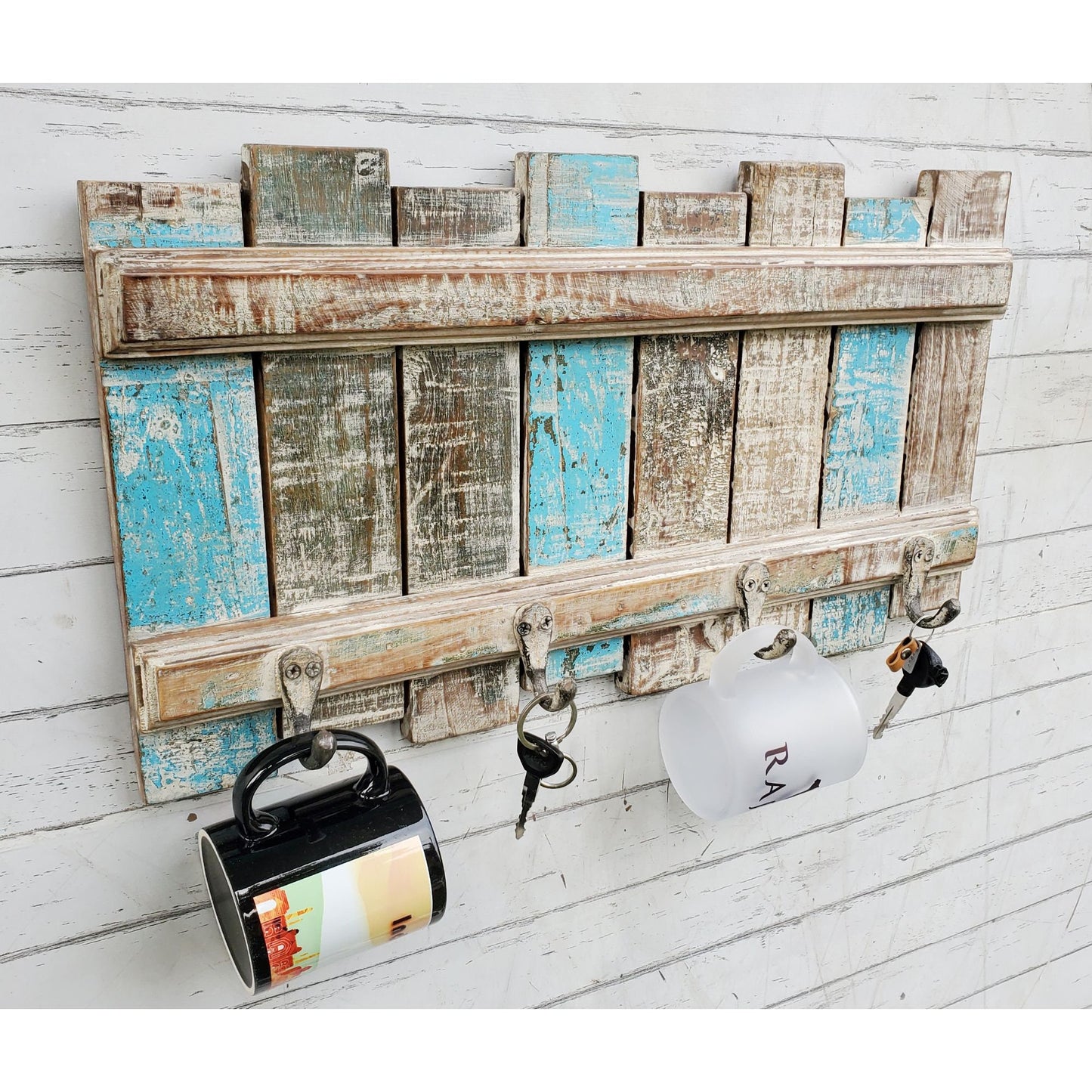 Wood Rustic Key Cloth Crockery Hanger,